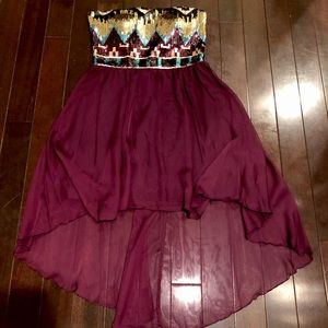Strapless High Low Dress